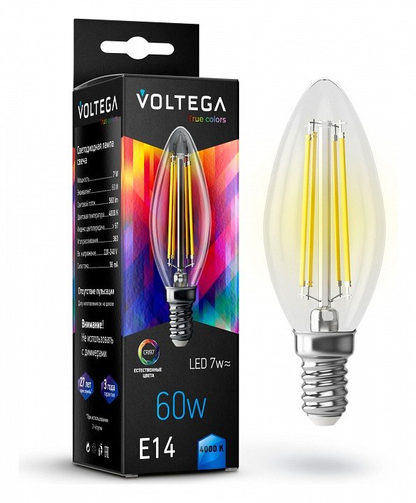 Лампа светодиодная Voltega True colors VG10-C35E14cold7W-FHR. 