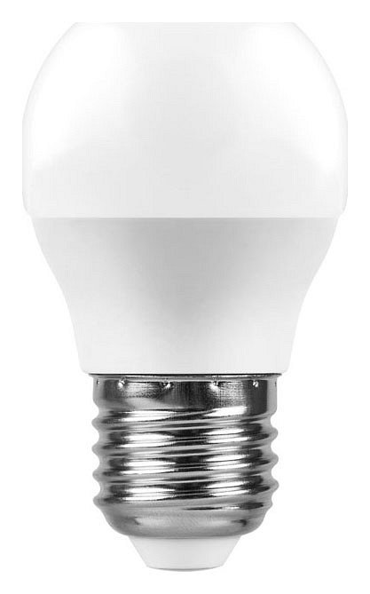 Лампа светодиодная Feron E27 9W 2700К Шар Матовая LB-550 25804. 