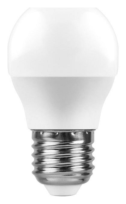 Лампа светодиодная Feron E27 9W 6400K Шар Матовая LB-550 25806. 