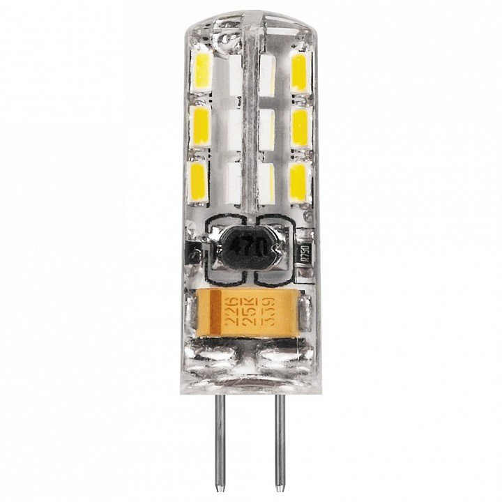 Лампа светодиодная Feron G4 2W 6400K прозрачная LB-420 25859. 