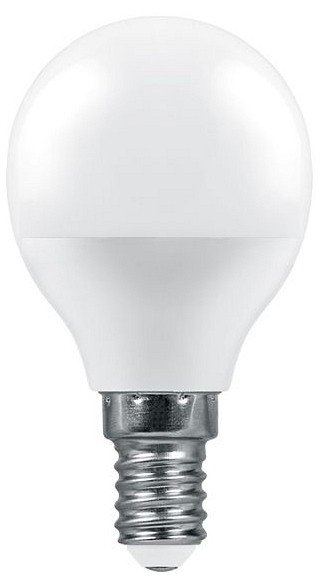 Лампа светодиодная Feron E14 7,5W 2700K Матовая LB-1407 38071. 