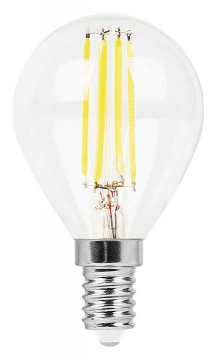 Лампа светодиодная филаментная Feron E14 9W 4000K Шар Прозрачная LB-509 38002. 