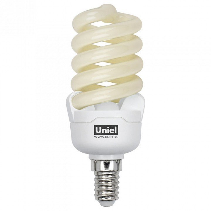 Лампа компактная люминесцентная Uniel  E14 15Вт 3000K 05402. 