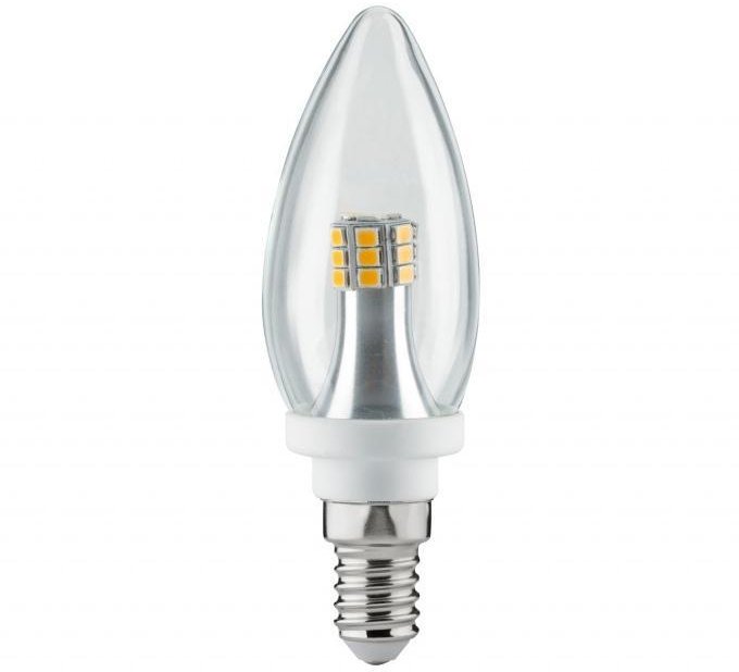 Лампа светодиодная Paulmann E14 4W 2700K свеча прозрачная 28315. 