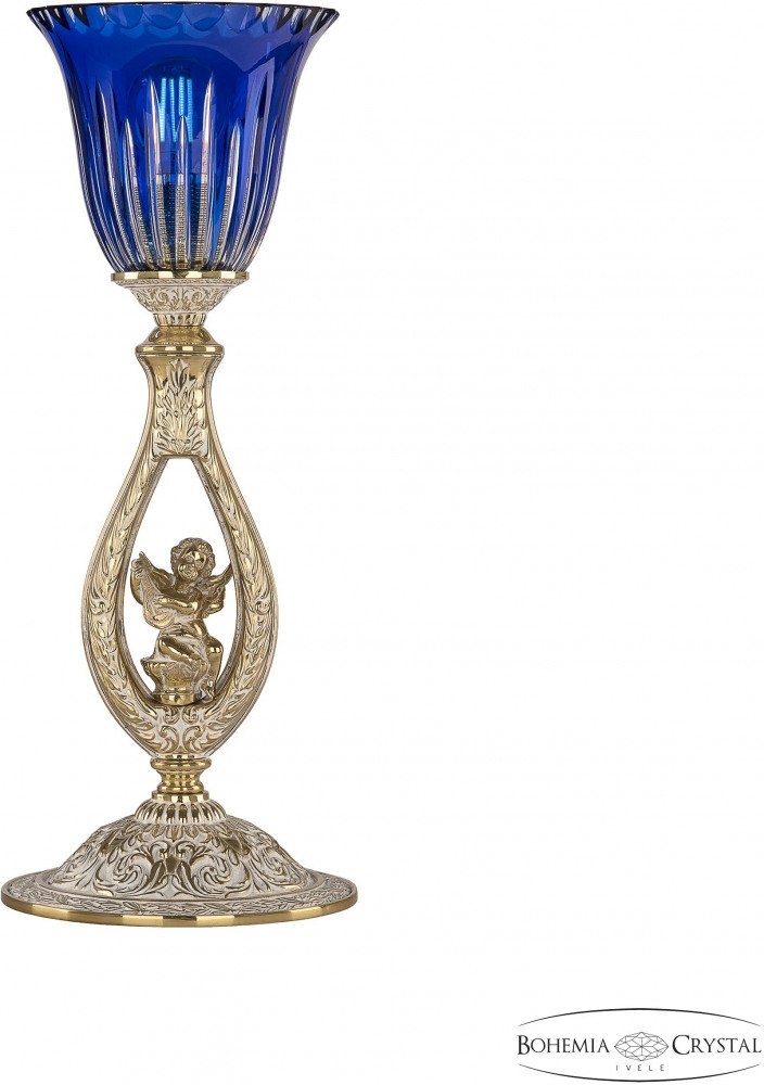 Интерьерная настольная лампа Bohemia Ivele Crystal Florence 71400L/15 GW P2 Clear-Blue/H-1K FA1S. 