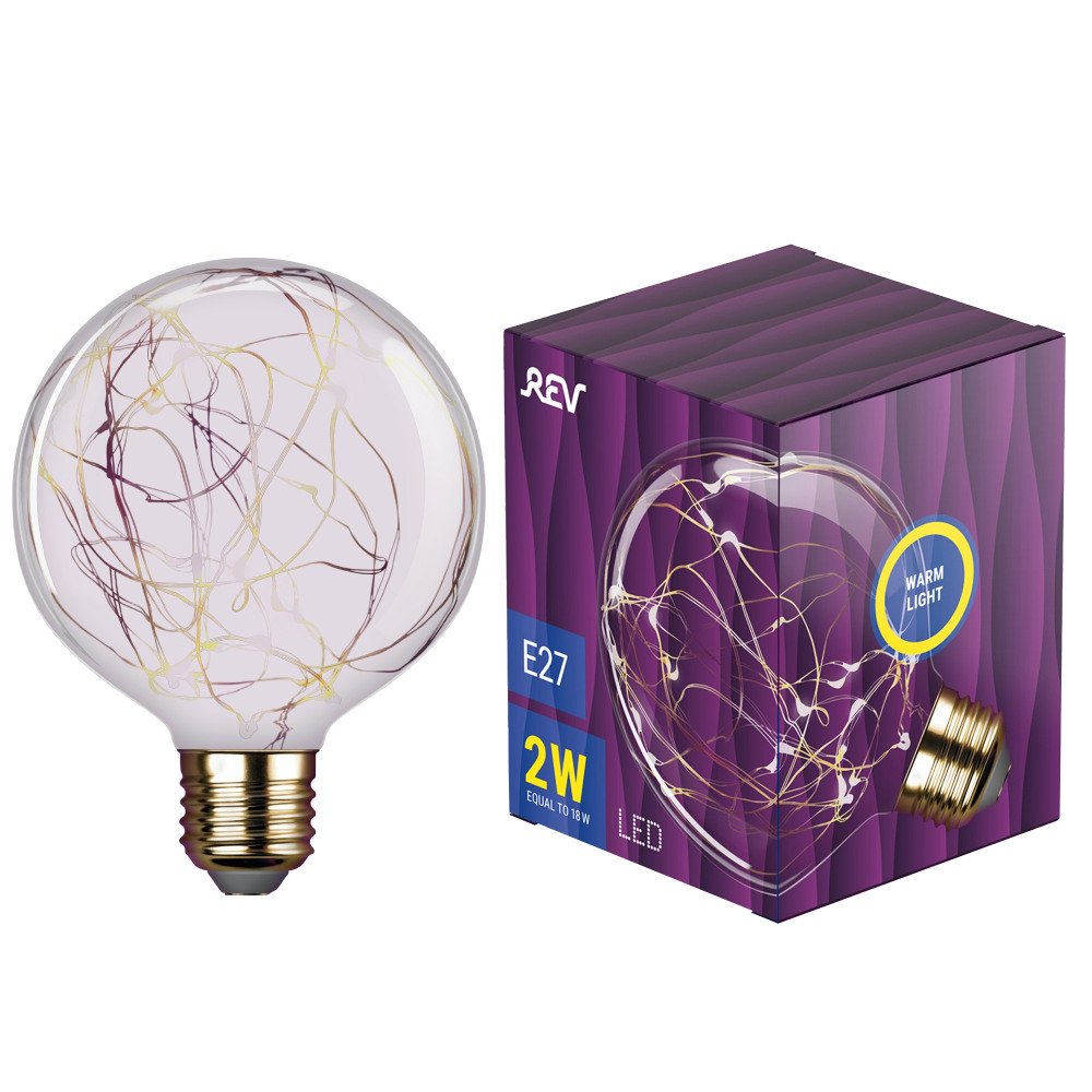 Лампа светодиодная REV VINTAGE Copper Wire 95 E27 2700K DECO Premium шар 32444 7. 