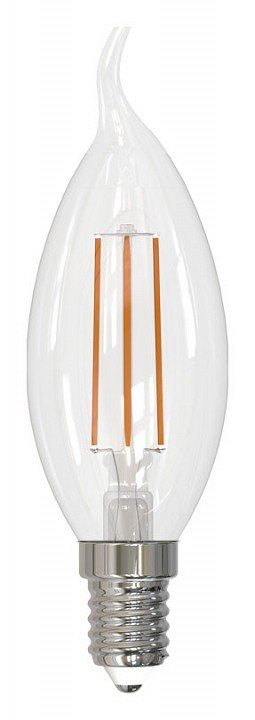 Лампа светодиодная филаментная Volpe E14 5W 3000K прозрачная LED-CW35-5W/3000K/E14/CL/SLF UL-00008334. 