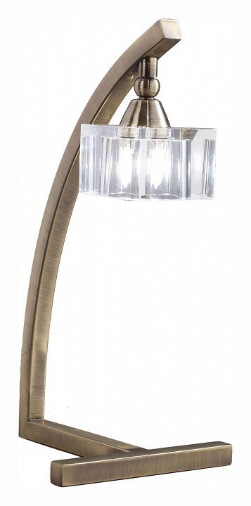 Настольная лампа Mantra Cuadrax Antique Brass Optical Glass 1104. 