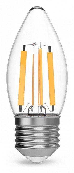 Лампа светодиодная филаментная Gauss E27 7W 4100K прозрачная 103802207. 
