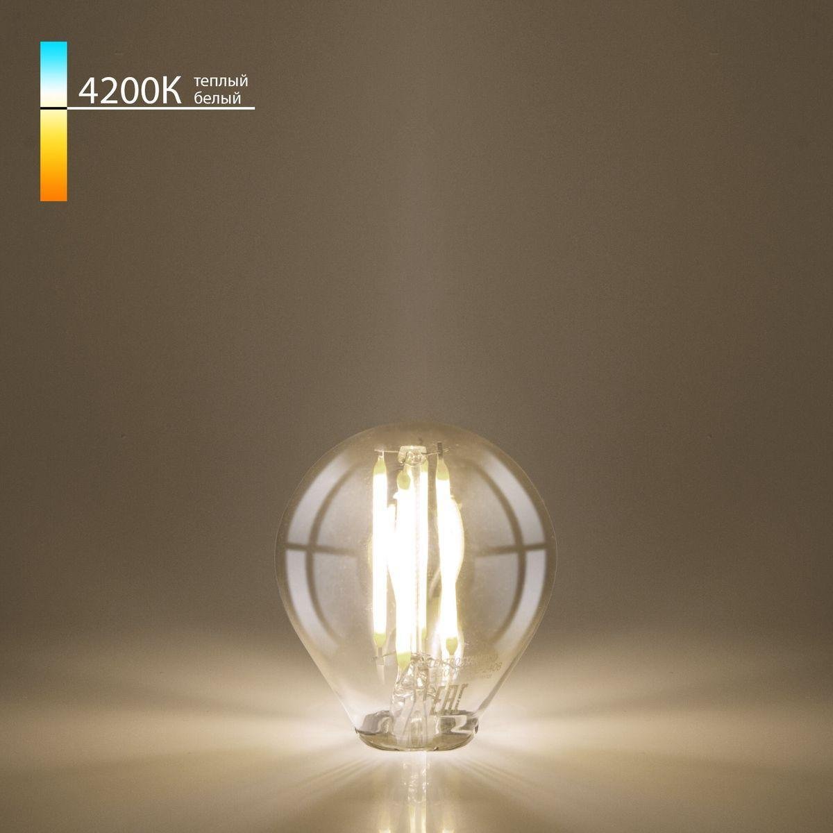 Лампа светодиодная филаментная Elektrostandard E27 8W 4200K прозрачная BLE2772 a060527. 