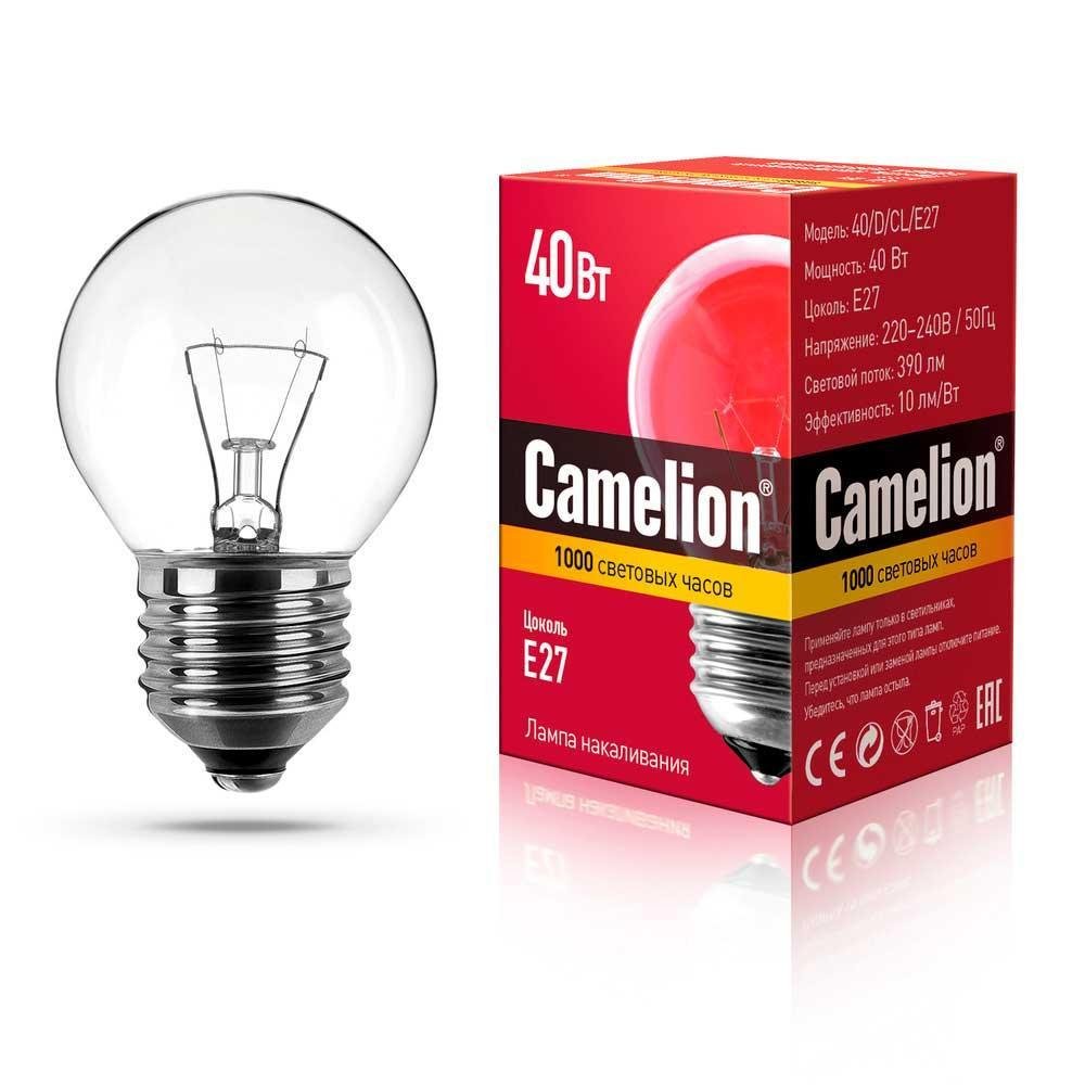 Лампа накаливания Camelion E27 40W 40/D/CL/E27 8974. 