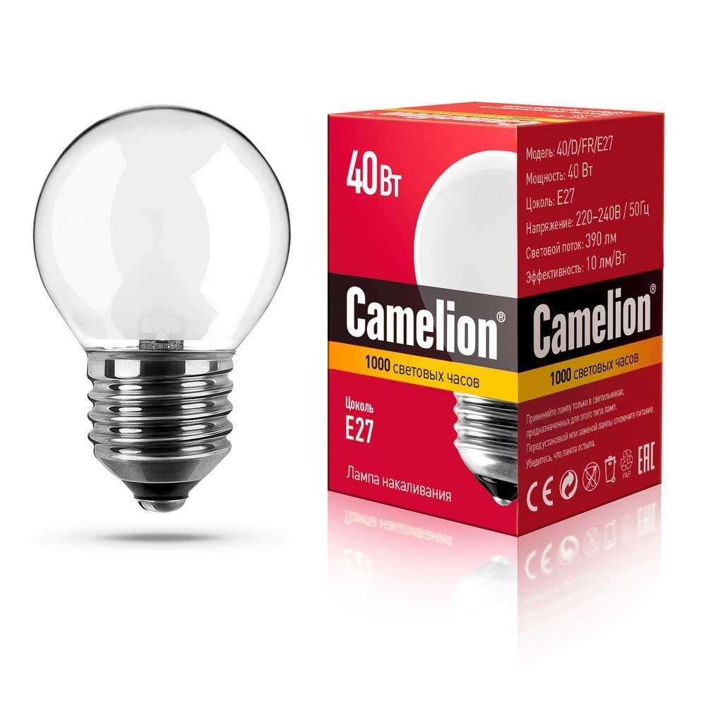 Лампа накаливания Camelion E27 40W 40/D/FR/E27 9869. 