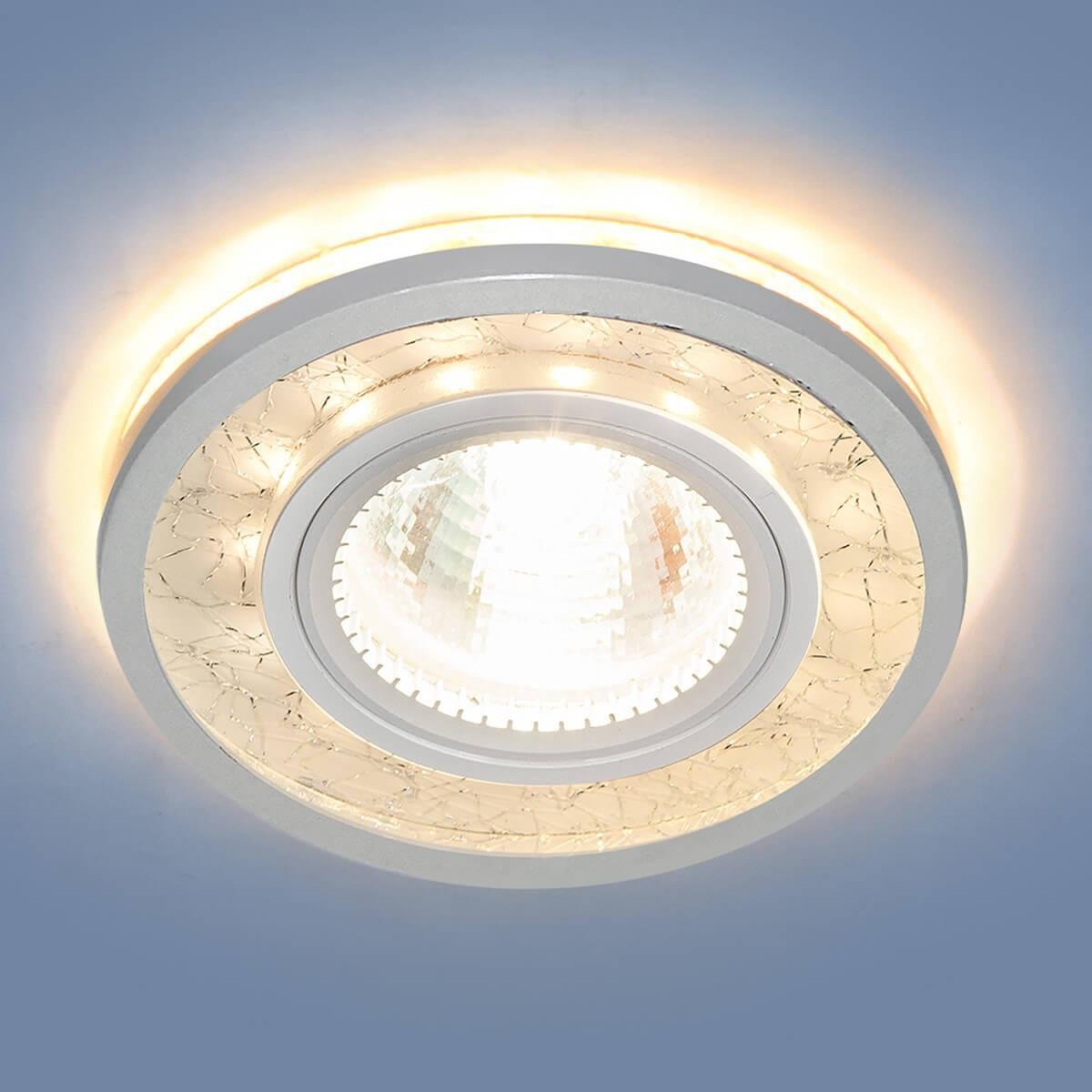 Встраиваемый светильник Elektrostandard 7020 MR16 WH/SL белый/серебро 4690389099335. 