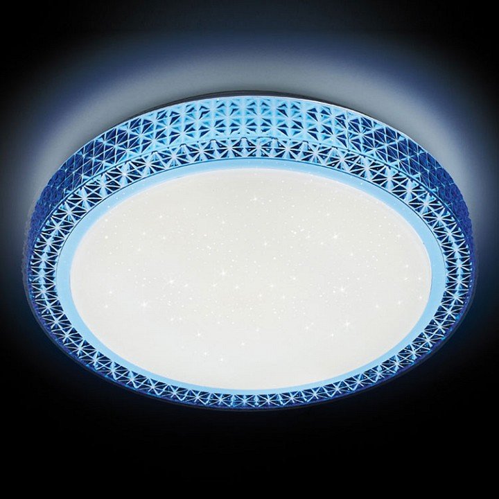 Потолочный светодиодный светильник Ambrella light Orbital Crystal F85 BL 48W D400. 