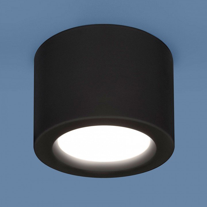 Потолочный светодиодный светильник Elektrostandard DLR026 6W 4200K черный матовый 4690389120688. 