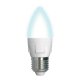 Лампа светодиодная Uniel (UL-00002412) E27 7W 4000K матовая LED-C37 7W/NW/E27/FR PLP01WH. 