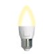 Лампа светодиодная Uniel (UL-00002414) E27 7W 3000K матовая LED-C37 7W/WW/E27/FR PLP01WH. 