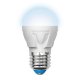 Лампа светодиодная Uniel (UL-00002418) E27 7W 4000K матовая LED-G45 7W/NW/E27/FR PLP01WH. 