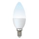 Лампа светодиодная Uniel (UL-00002374) E14 6W 4000K матовая LED-C37-6W/NW/E14/FR/MB PLM11WH. 