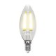 Лампа светодиодная Uniel (UL-00002196) E14 6W 3000K прозрачная LED-C35-6W/WW/E14/CL GLA01TR. 