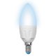 Лампа светодиодная (UL-00000689) E14 6W 4500K матовая LED-C37-6W/NW/E14/FR/DIM PLP01WH. 