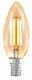 Лампа светодиодная филаментная Eglo E14 4W 2200К янтарь 11557. 