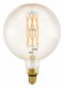 Лампа светодиодная филаментная Eglo диммируемая E27 8W 2100К янтарь 11687. 