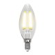 Лампа светодиодная филаментная Uniel (UL-00003245) E14 7,5W 3000K прозрачная LED-C35-7,5W/WW/E14/CL GLA01TR. 