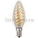 Лампа светодиодная филаментная ЭРА E14 7W 2700K золотая F-LED BTW-7W-827-E14 gold. 