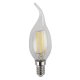 Лампа светодиодная филаментная ЭРА E14 5W 2700K свеча на ветру прозрачная F-LED BXS-5W-827-E14. 