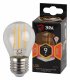 Лампа светодиодная филаментная ЭРА E14 9W 2700K прозрачная F-LED P45-9w-827-E14 Б0047020. 