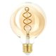 Лампа светодиодная филаментная ЭРА E27 7W 2400K прозрачная F-LED G95-7W-824-E27 spiral gold Б0047663. 