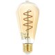 Лампа светодиодная филаментная ЭРА E27 7W 2400K прозрачная F-LED ST64-7W-824-E27 spiral gold Б0047665. 