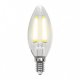 Лампа светодиодная филаментная Uniel E14 7,5W 3000K прозрачная LED-C35-7,5W/WW/E14/CL GLA01TR Набор из 5штук UL-00008081. 
