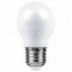 Лампа светодиодная Feron E27 7W 2700K Шар Матовая LB-95 25481. 
