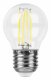 Лампа светодиодная филаментная Feron E27 11W 2700K Шар Прозрачная LB-511 38015. 