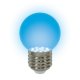 Лампа светодиодная Uniel E27 0,65W Blue синий LED-G45-0,65W/BLUE/E27 04423. 