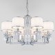 Подвесная люстра Eurosvet Zaffiro 10099/8 хром/прозрачный хрусталь Strotskis (новый абажур). 