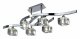 Потолочная люстра Mantra Cuadrax Chrome Optical Glass 0960. 