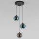 Подвесная светодиодная люстра Eurosvet Cobble 50258/3 LED дымчатый/бирюзовый. 