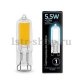 Лампа cветодиодная Gauss G9 5.5W 4100K прозрачная 107809205. 