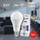 Лампа светодиодная ЭРА E27 25W 6000K матовая LED A65-25W-860-E27. 