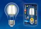 Лампа светодиодная филаментная Uniel (UL-00002625) E27 10W 3000K прозрачная LED-A60-10W/WW/E27/CL PLS02WH. 