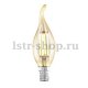Лампа светодиодная филаментная Eglo E14 4W 2200К янтарь 11559. 