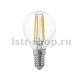 Лампа светодиодная филаментная Eglo E14 4W 2700К прозрачная 11499. 