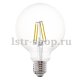 Лампа светодиодная филаментная E27 4W 2700К прозрачная 11502. 