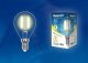 Лампа светодиодная филаментная Uniel (UL-00003250) E14 7,5W 3000K прозрачная LED-G45-7,5W/WW/E14/CL GLA01TR. 