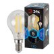 Лампа светодиодная филаментная ЭРА E14 5W 4000K прозрачная F-LED P45-5W-840-E14. 