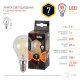 Лампа светодиодная филаментная ЭРА E14 7W 2700K прозрачная F-LED P45-7W-827-E14. 