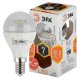 Лампа светодиодная ЭРА E14 7W 2700K шар прозрачный LED P45-7W-827-E14-Clear. 